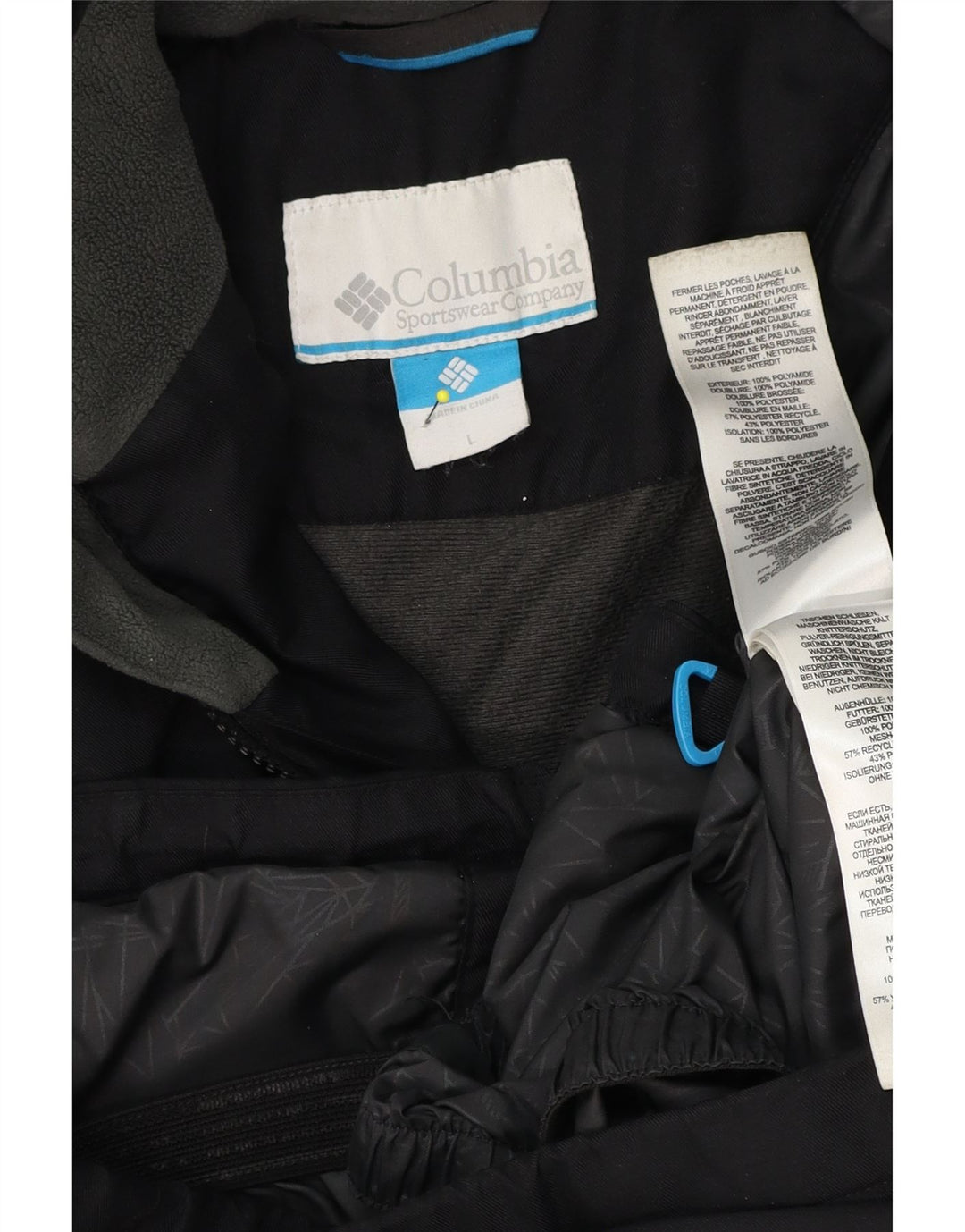Jaqueta corta-vento masculina Columbia com capuz Reino Unido 40 grande poliéster preto