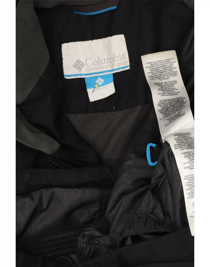 Jaqueta corta-vento masculina Columbia com capuz Reino Unido 40 grande poliéster preto