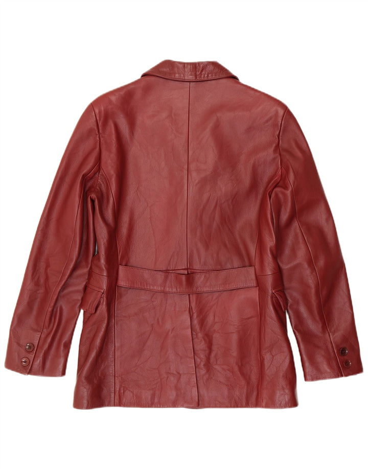 Jaqueta Blazer Feminina de Couro com 3 Botões Forester IT 46 Couro Borgonha Grande
