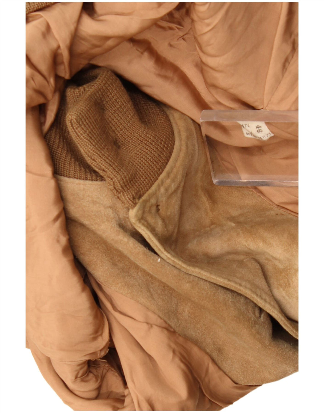 Jaqueta bomber masculina vintage de camurça IT 46 pequena bege