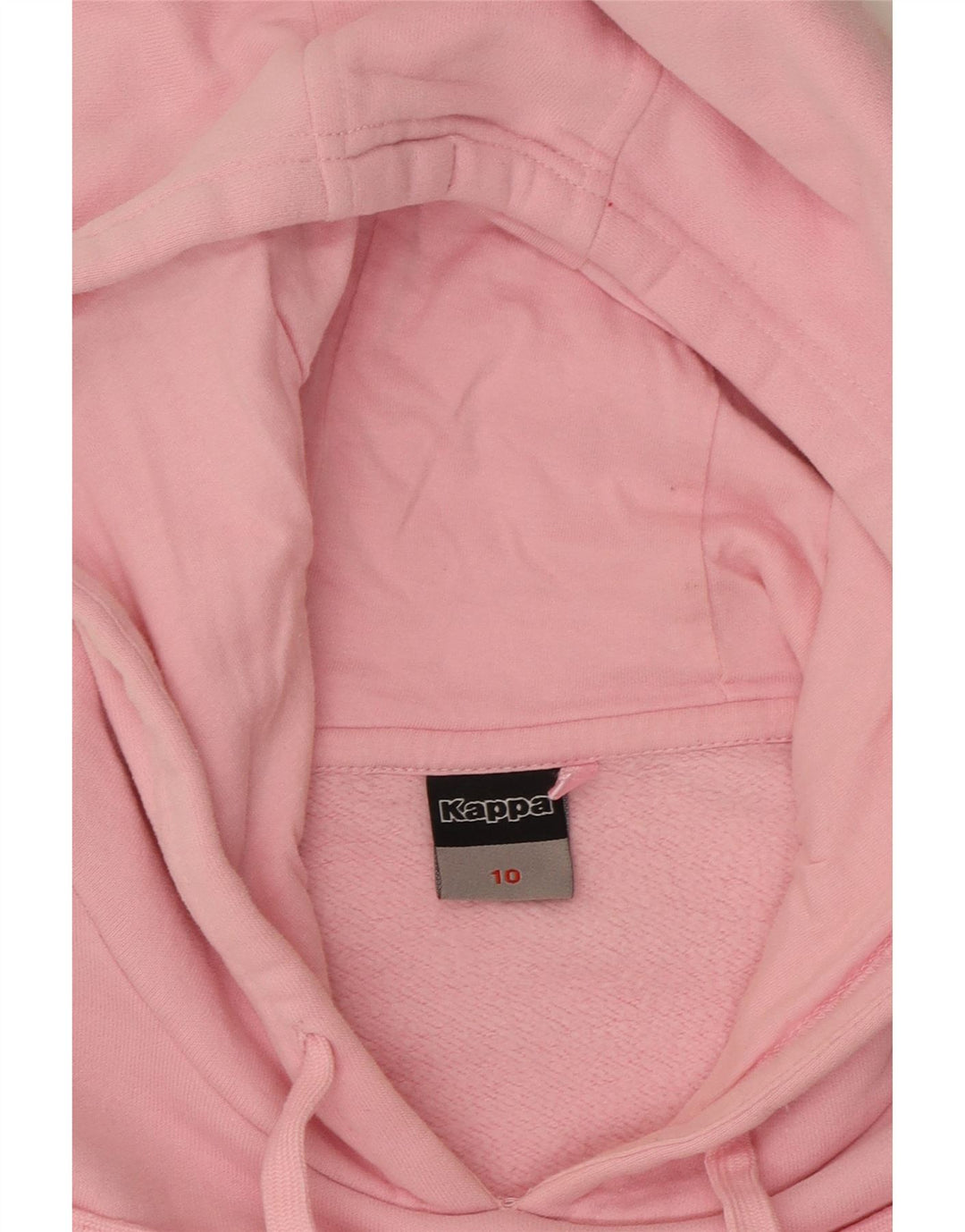 KAPPA Girls Hoodie Jumper 9-10 Years Pink Cotton Vintage Kappa and Second-Hand Kappa from Messina Hembry 