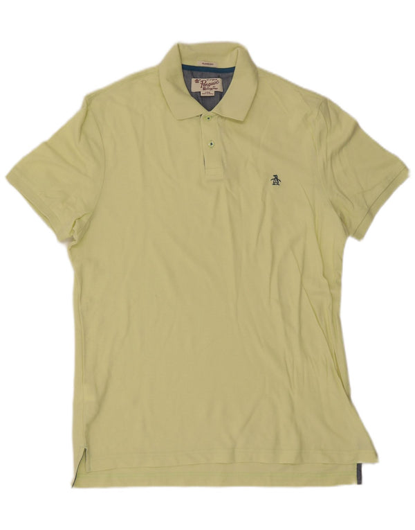 Camisa polo masculina Penguin Classic Fit grande algodão amarelo