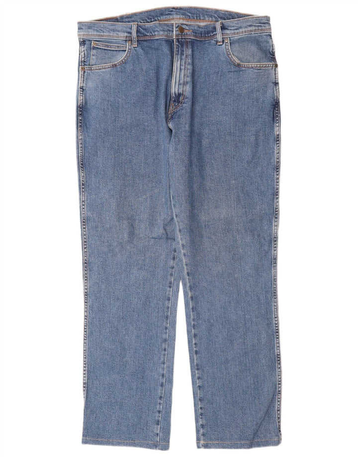 Wrangler masculino regular fit jeans reto W38 L32 algodão azul