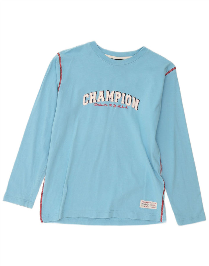 Champion Boys Graphic Top Manga Longa 11-12 Anos Grande Algodão Azul