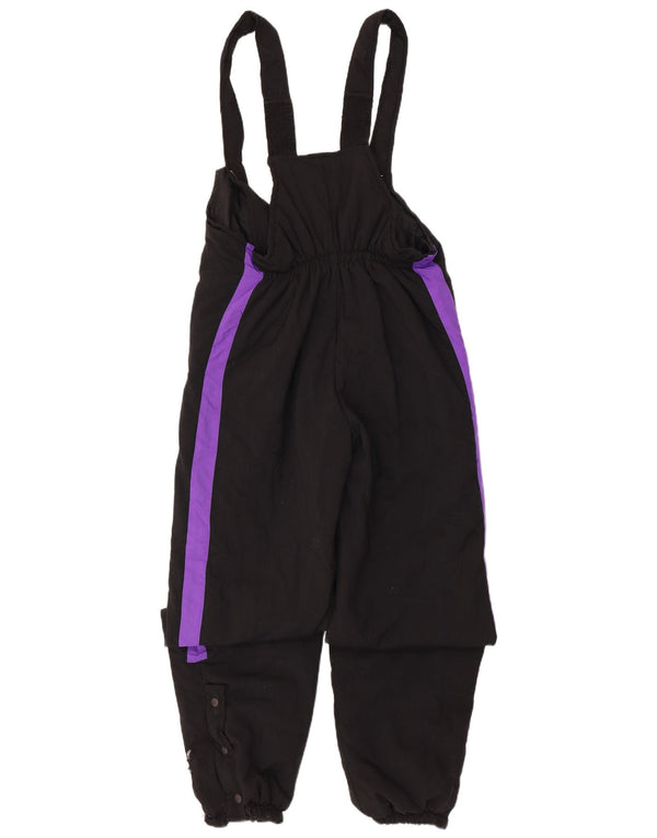 Macacão de esqui feminino vintage XL W38 L30 preto colorblock