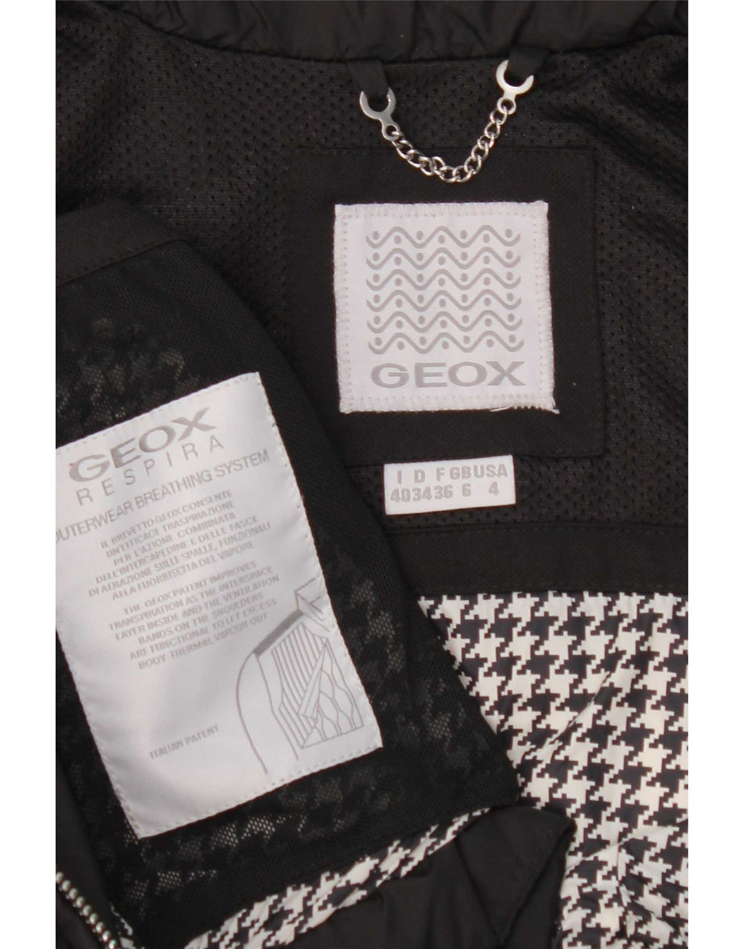 Jaqueta acolchoada feminina Geox Respira UK 6 XS preta