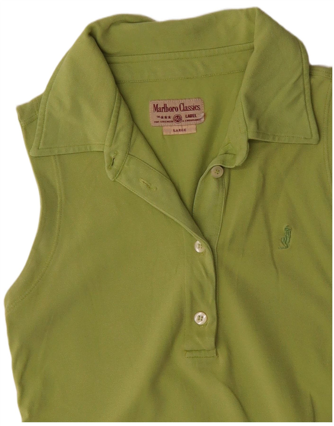 Camisa polo feminina sem mangas MARLBORO CLASSICS Reino Unido 14 grande algodão verde