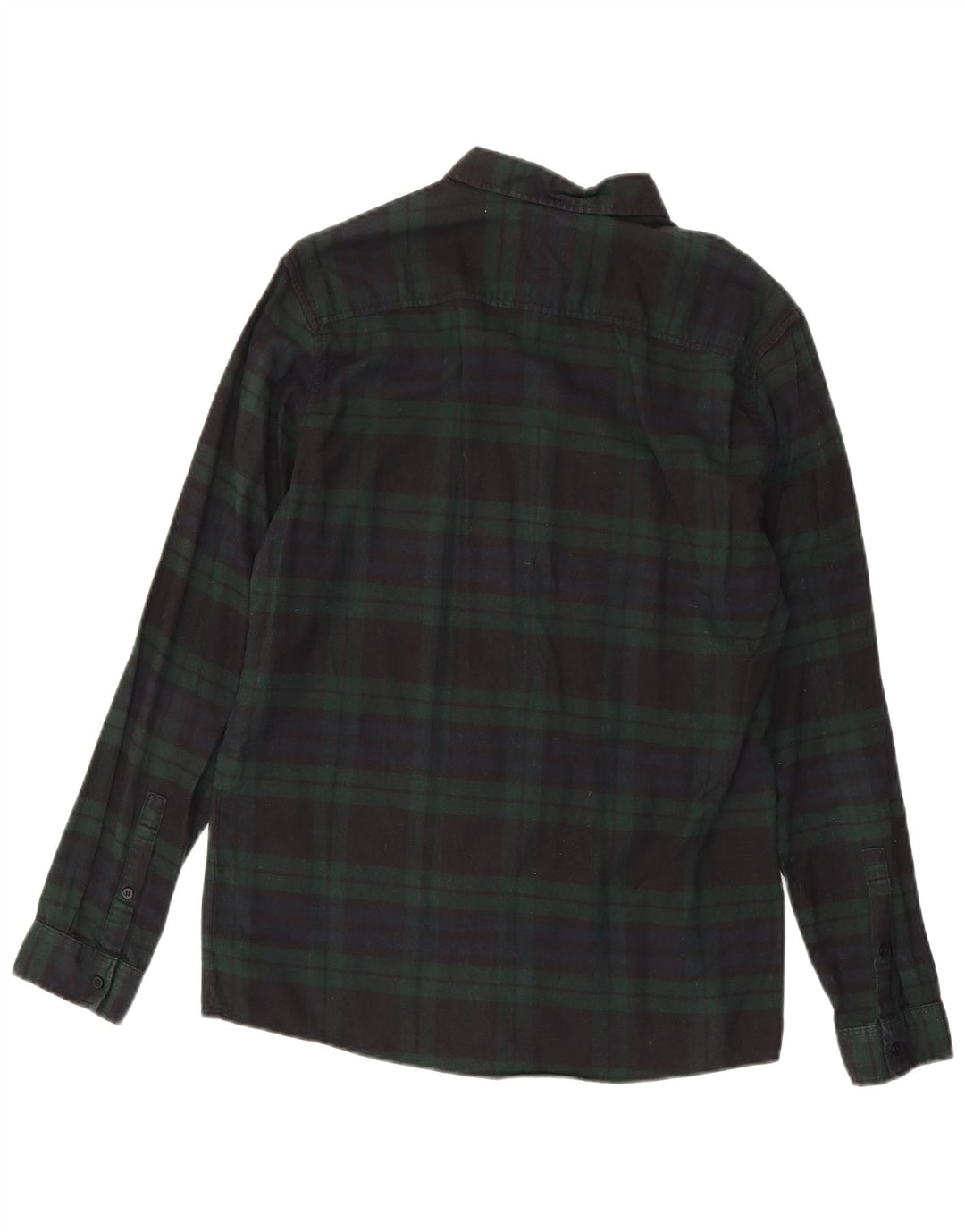 Camisa masculina de flanela Cos pequena de algodão xadrez verde