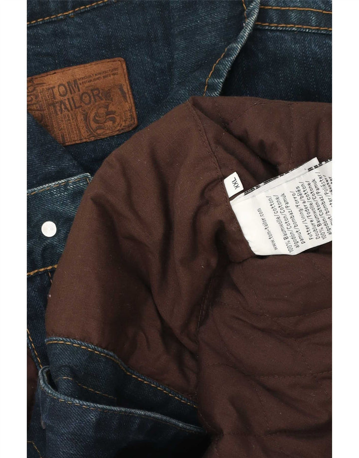 Jaqueta jeans masculina Tom Tailor UK 44 2XL algodão azul
