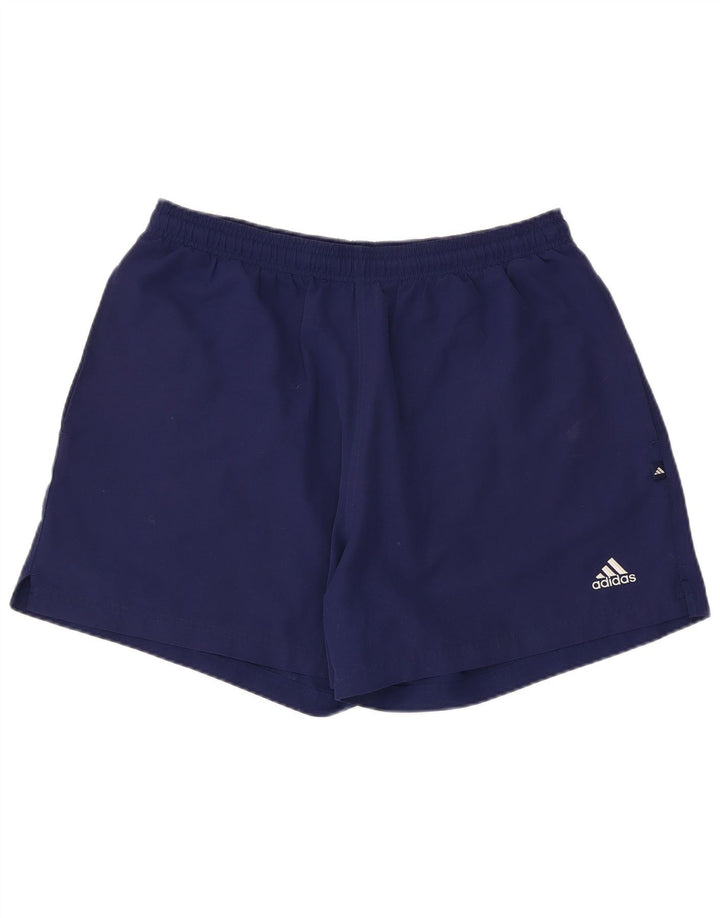 Shorts esportivos masculinos Adidas grandes poliéster azul marinho