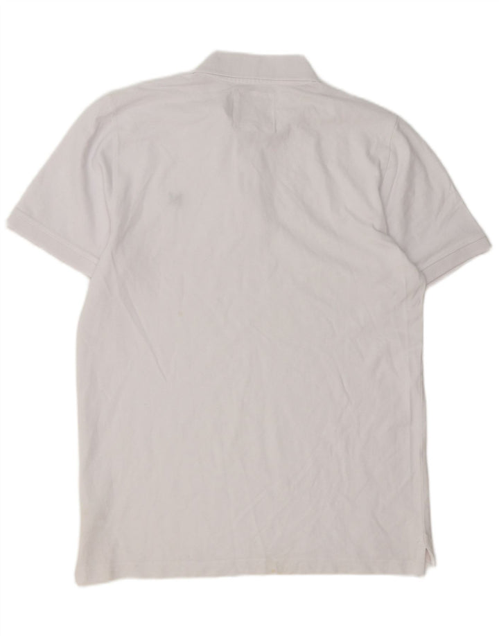 Camisa polo masculina Crew Clothing grande algodão branco