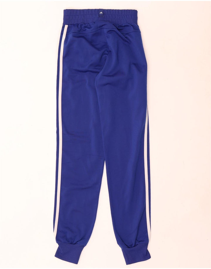 Calça de treino feminina Adidas Joggers UK 8 pequeno azul marinho poliéster