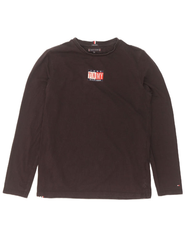Tommy Hilfiger Boys Graphic Top manga comprida 15-16 anos algodão preto