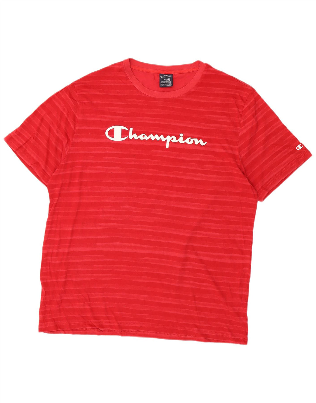 Camiseta gráfica masculina CHAMPION Top 3XL listrado vermelho