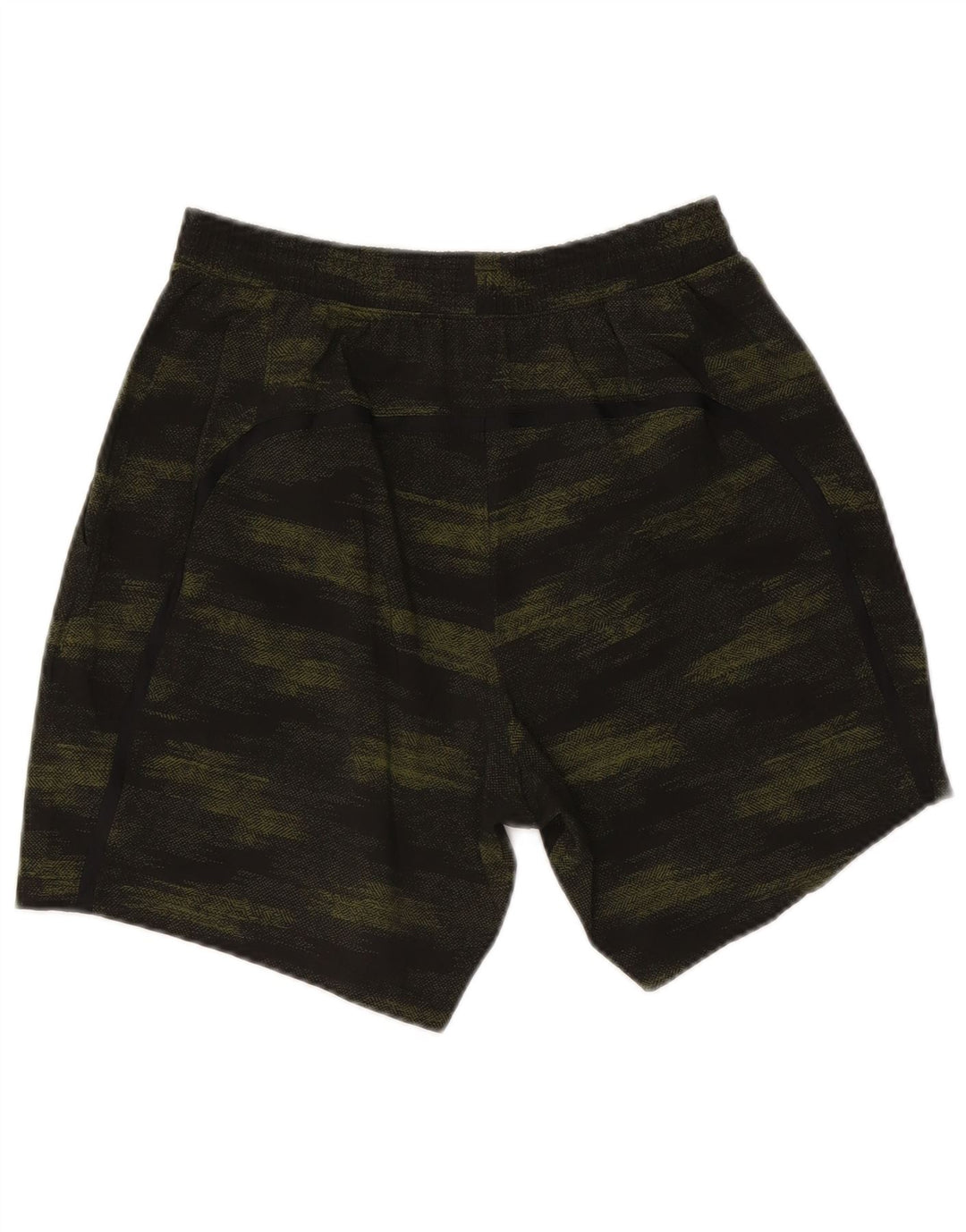 Shorts esportivos masculinos Lululemon poliéster camuflado verde médio
