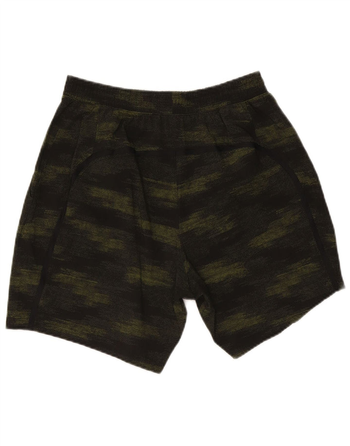 Shorts esportivos masculinos Lululemon poliéster camuflado verde médio