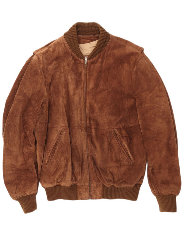 Jaqueta bomber masculina VINTAGE de camurça IT 52 XL marrom