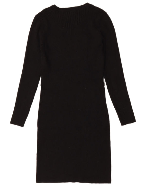 Vestido jumper feminino Lipsy de manga comprida UK 10 pequeno preto