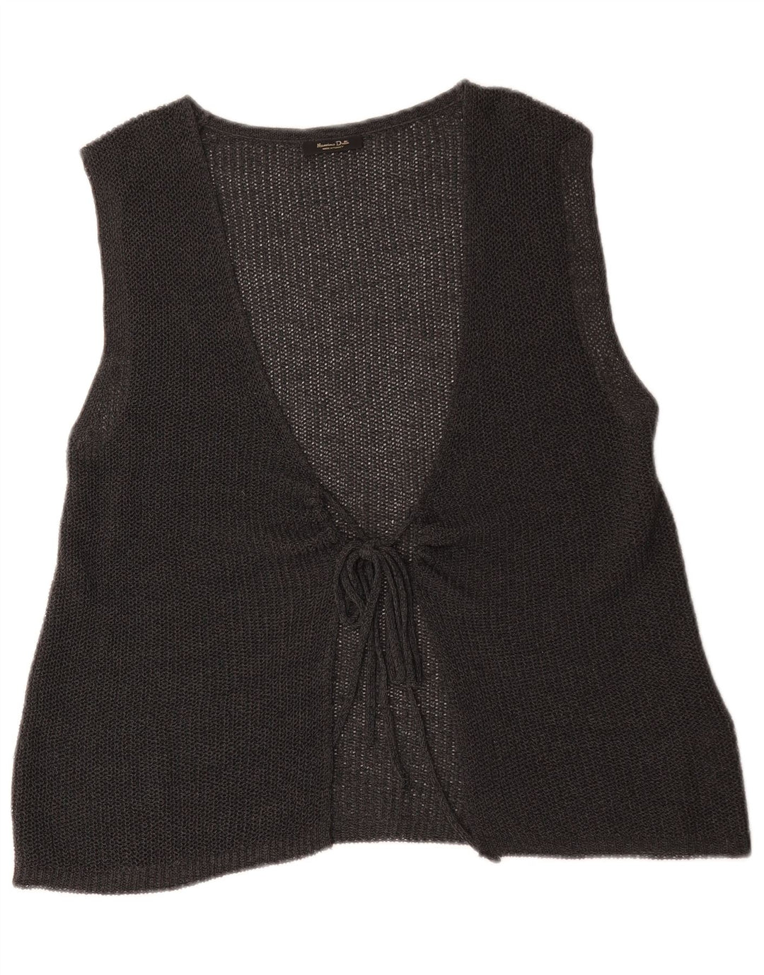 Suéter cardigã feminino sem mangas Massimo Dutti Reino Unido 14 cinza médio
