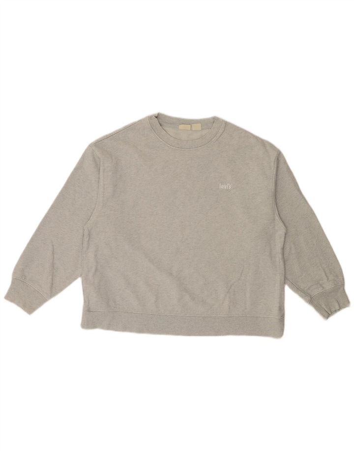 LEVI'S moletom feminino jumper UK 18 XL algodão cinza