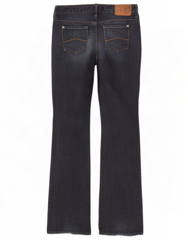 Armani Exchange feminino bootcut jeans US 2 XS W28 L31 azul marinho algodão