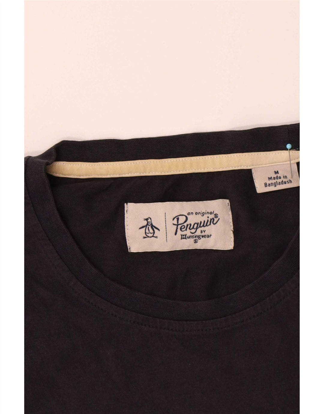 Camiseta masculina Penguin Top médio algodão azul marinho
