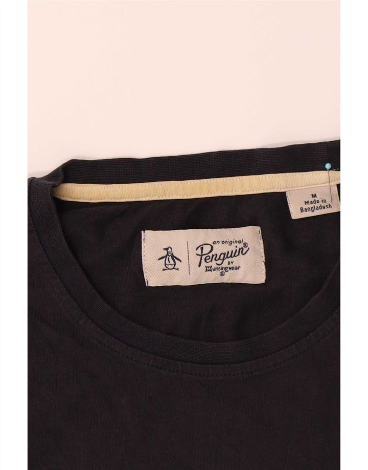 Camiseta masculina Penguin Top médio algodão azul marinho