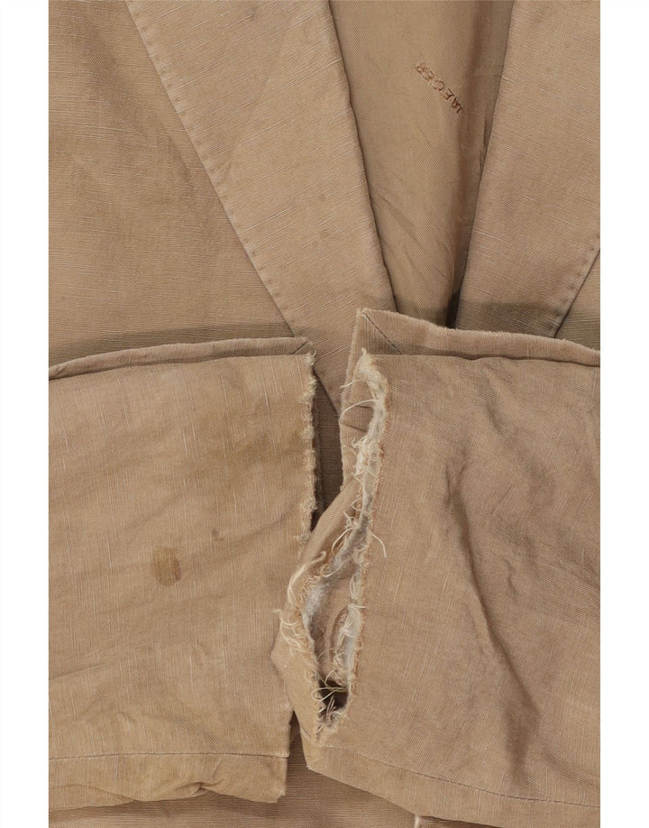 Jaqueta blazer masculina Jaeger com 2 botões Reino Unido 40 grande seda bege