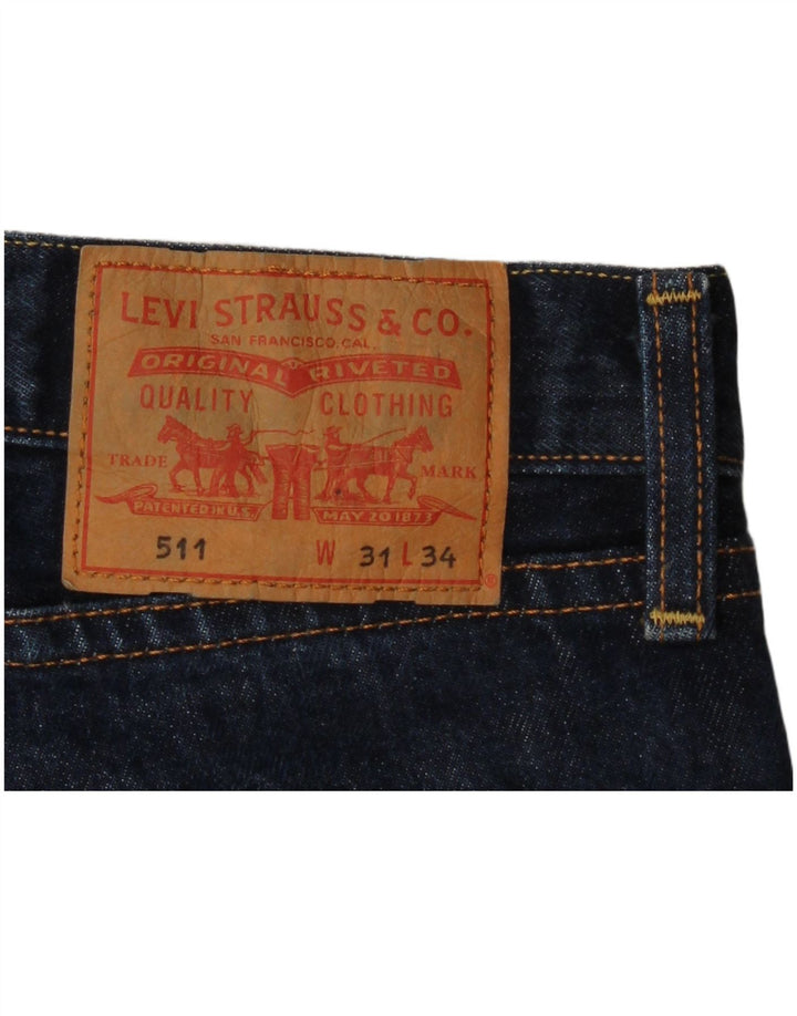 Levi's Masculino 511 Slim Jeans W31 L27 Azul Marinho Algodão