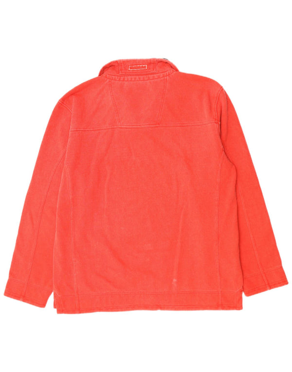 Crew Clothing Mens Zip Neck Moletom Jumper XL Algodão Vermelho