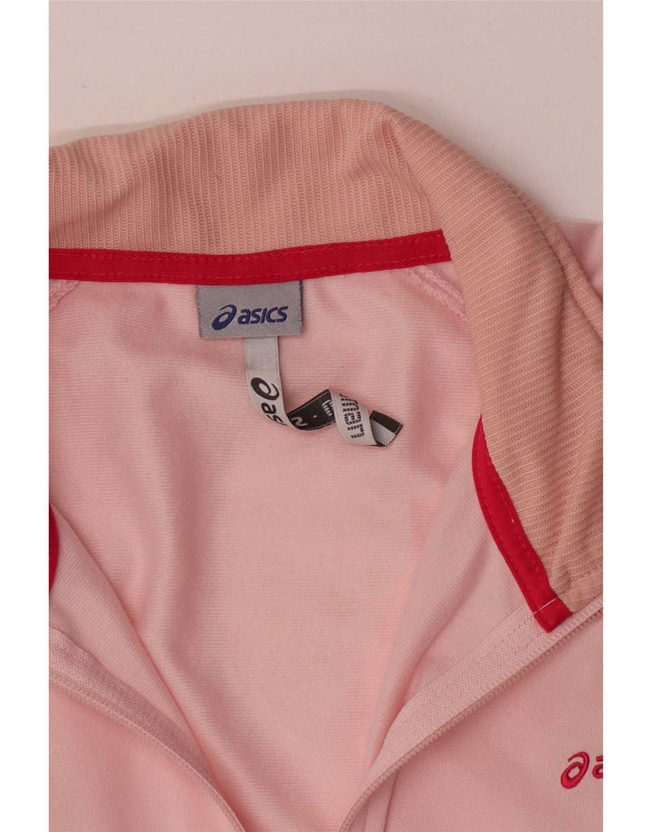 Asics Womens Tracksuit Top Jacket UK 16 Grande Rosa Colourblock Poliéster