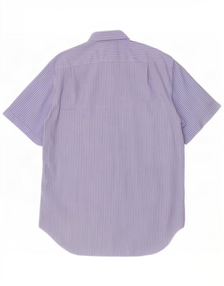 Camisa masculina de manga curta Marks & Spencer tamanho 16 41 grande listra azul