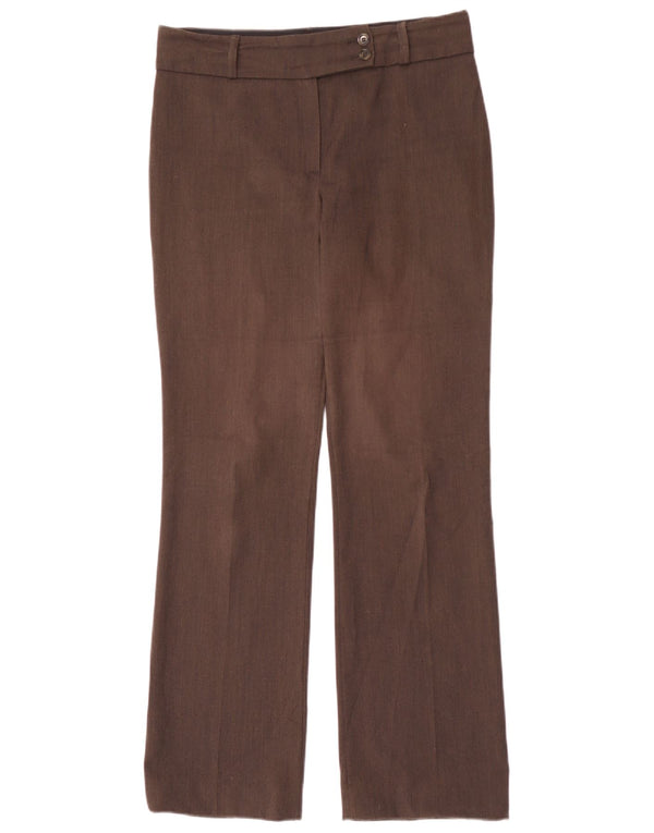 Calça feminina Marks & Spencer Bootcut Suit UK 10 pequena W32 L31 marrom