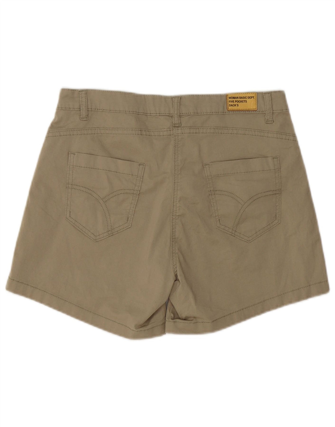 Shorts casuais femininos Dack IT 44 médio W32 algodão cáqui