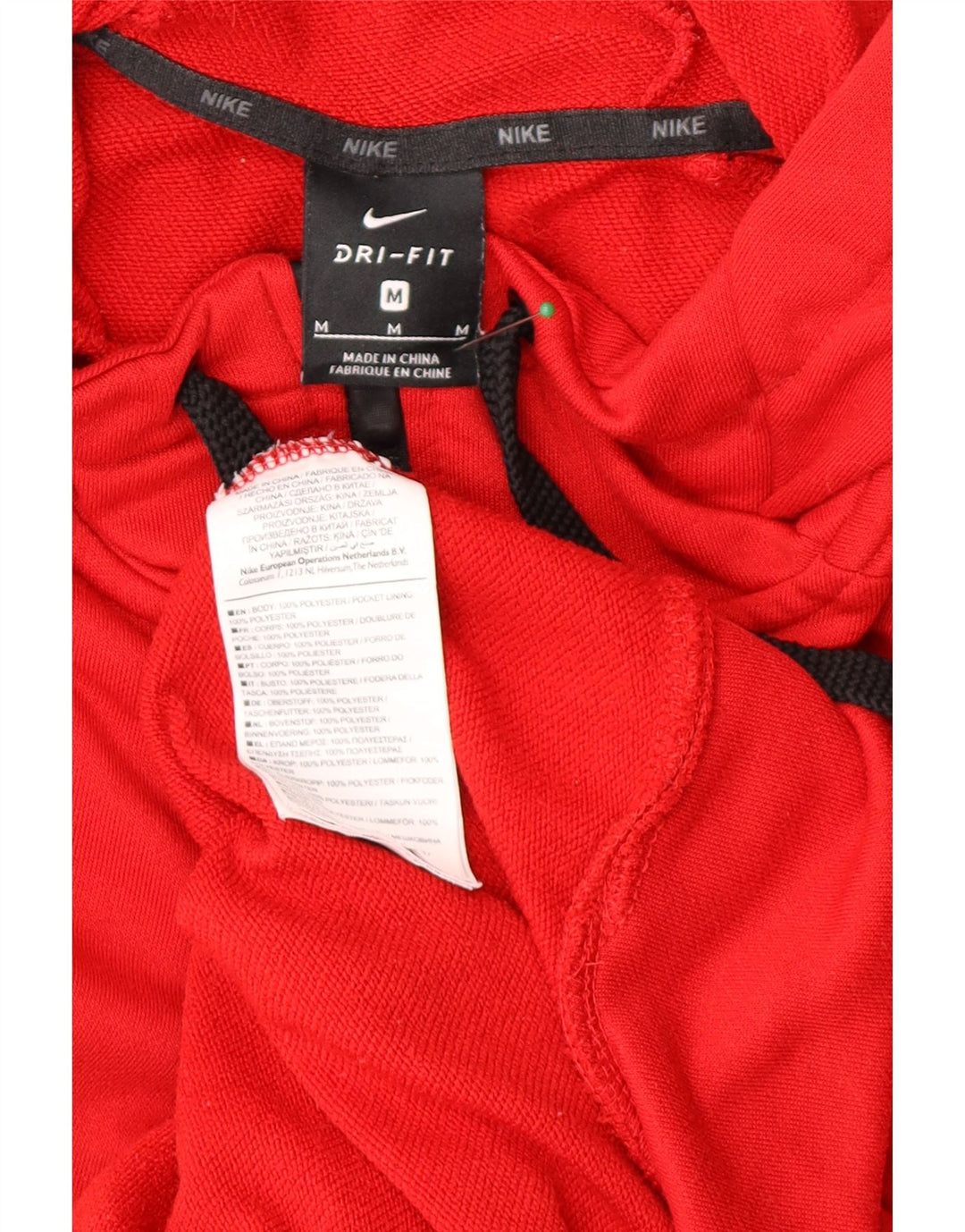 Suéter Nike masculino Dri Fit Zip com capuz médio poliéster vermelho