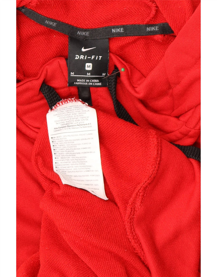 Suéter Nike masculino Dri Fit Zip com capuz médio poliéster vermelho