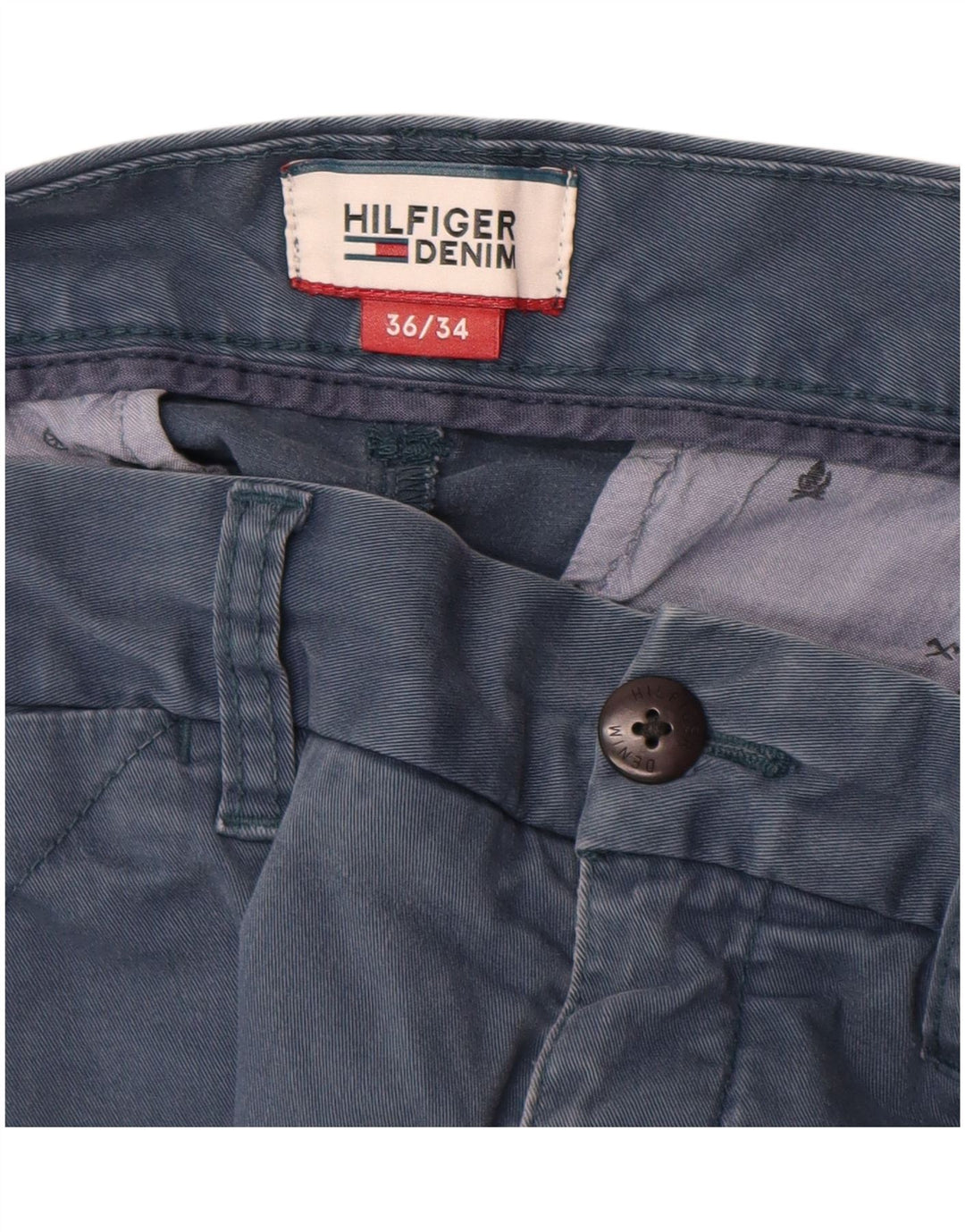 Calça Chino masculina TOMMY HILFIGER slim fit W36 L34 algodão azul