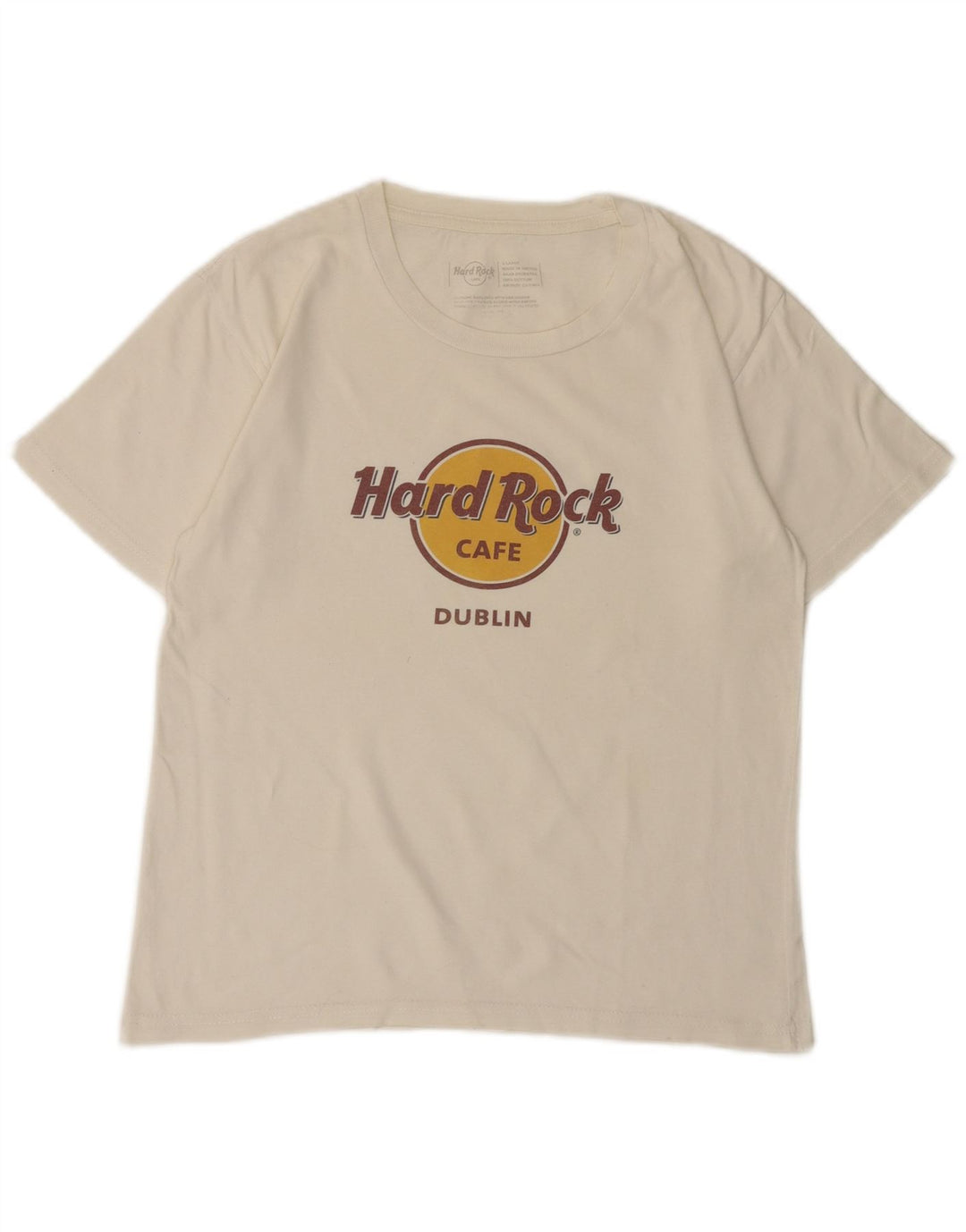 Camiseta feminina Hard Rock Cafe Dublin com estampa gráfica UK 18 XL algodão branco