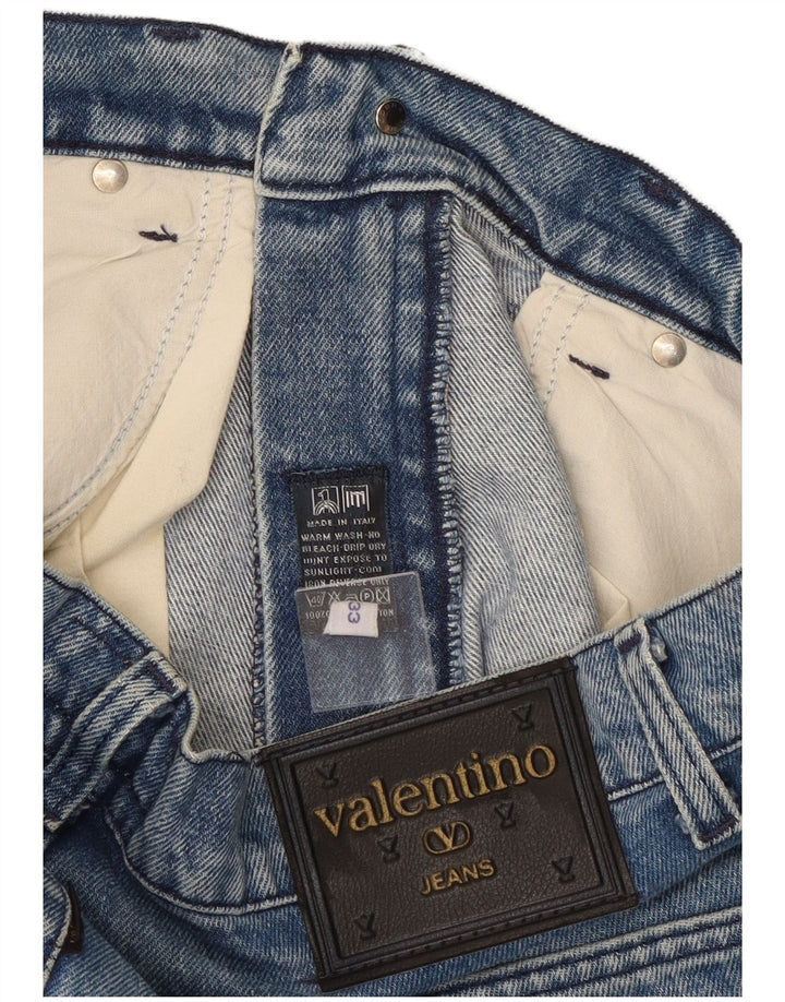 Valentino Mens Straight Jeans W33 L33 Azul Algodão