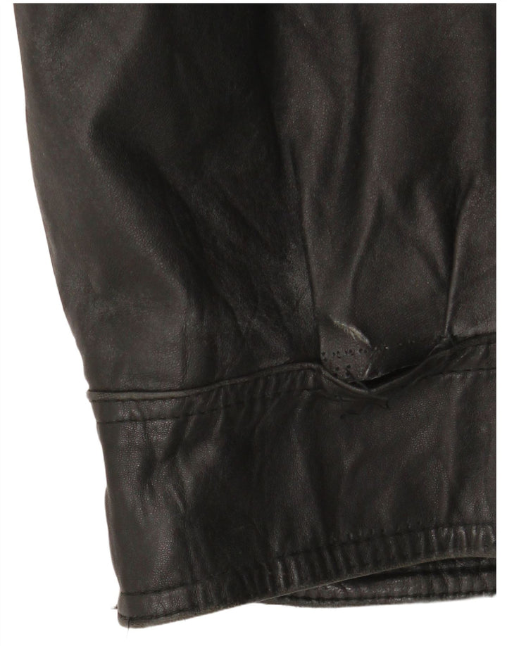 Jaqueta de couro masculina vintage UK 42 XL couro preto