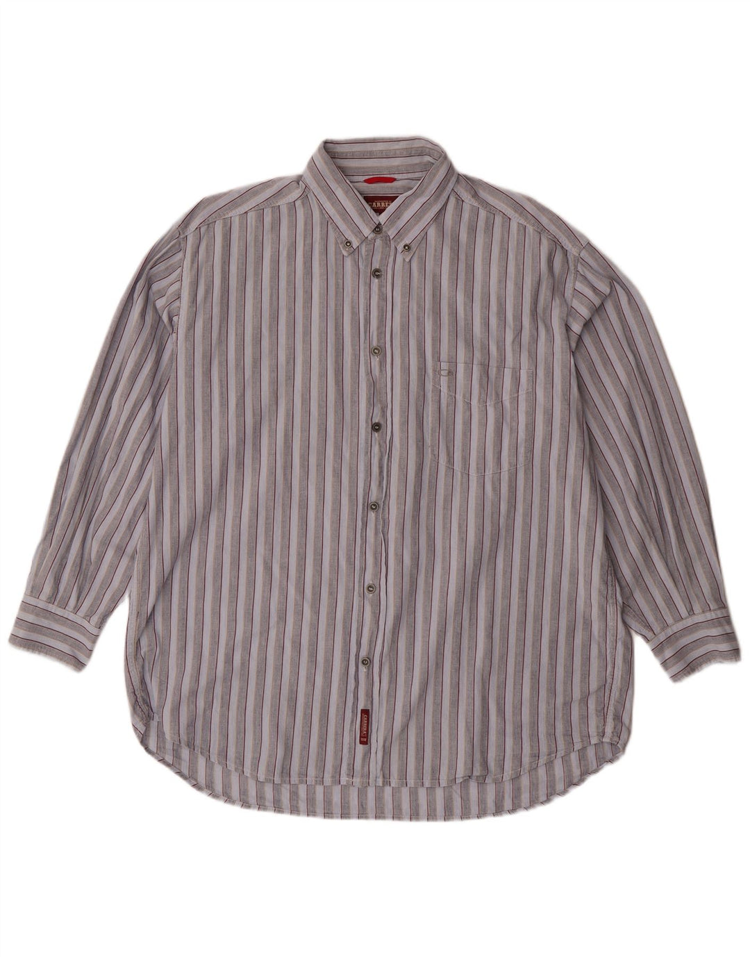 Camisa masculina Carrera XL listrada azul algodão