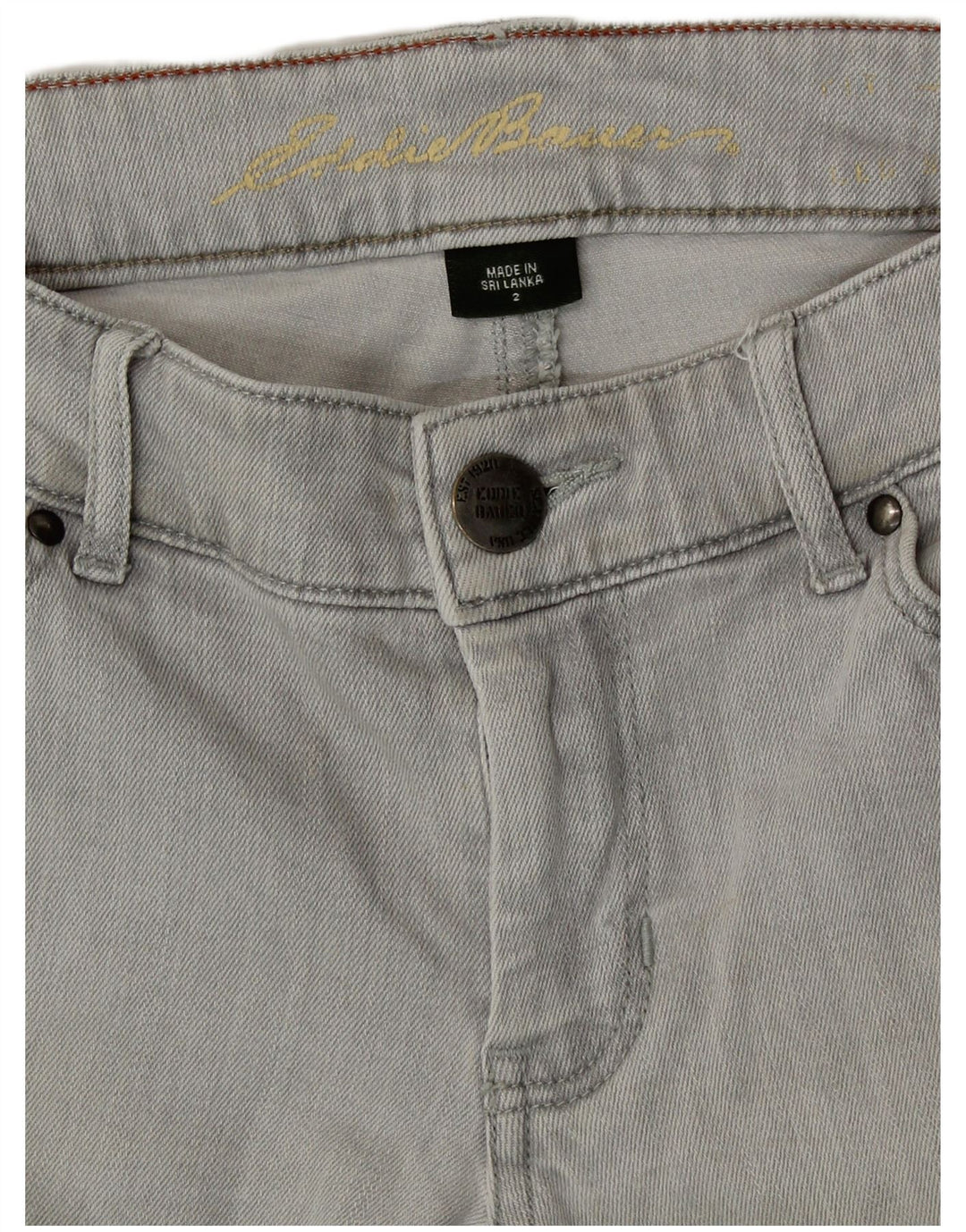 Eddie Bauer Jeans Skinny Feminino EUA 2 XS W28 L31 Cinza