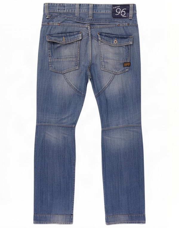 G-Star Mens Straight Jeans W32 L34 Azul Algodão