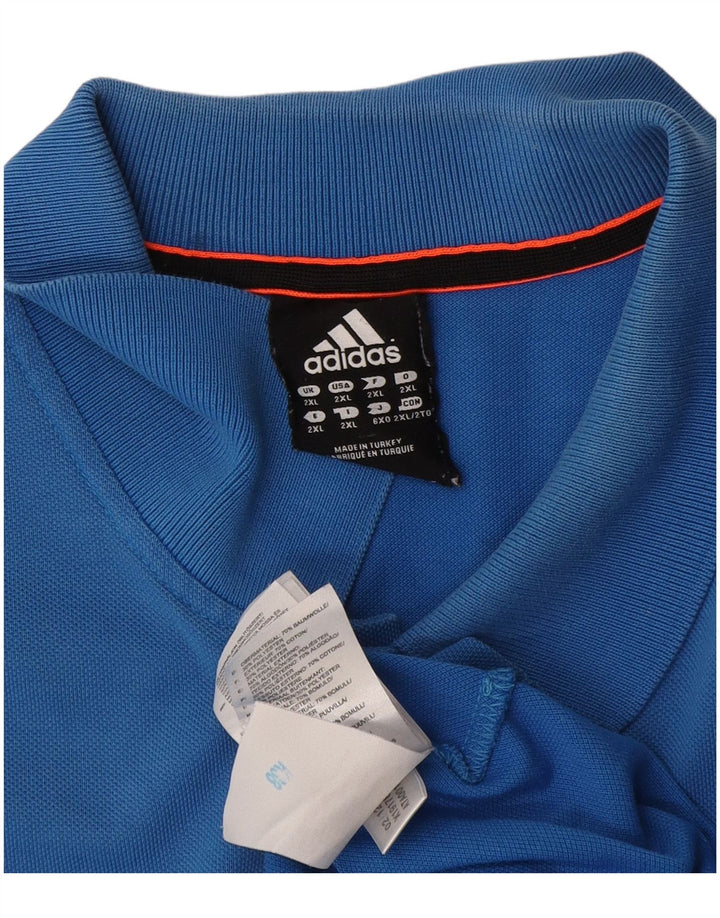 Adidas Mens Climalite Polo Shirt 2XL Azul Algodão
