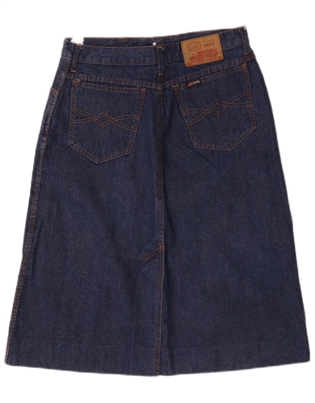 Saia jeans feminina vintage W30 azul marinho médio