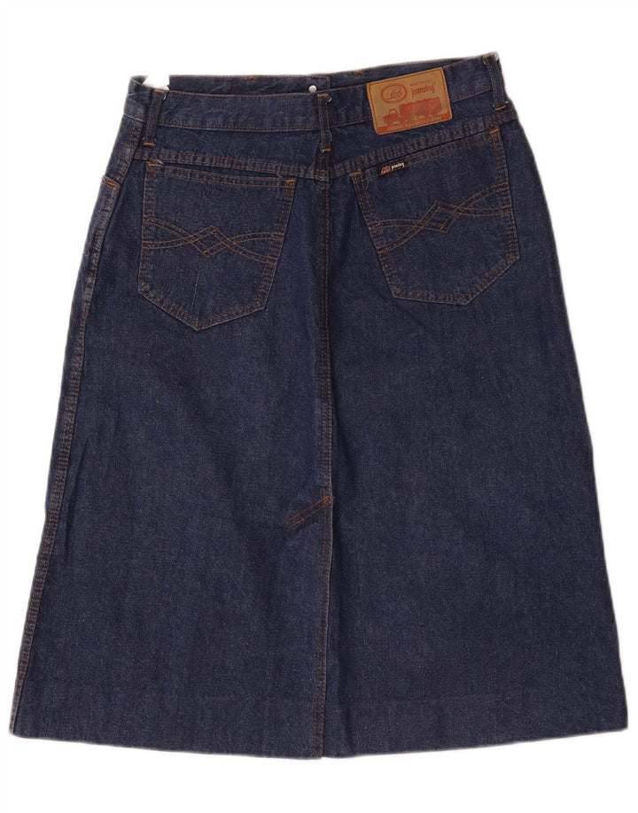 Saia jeans feminina vintage W30 azul marinho médio