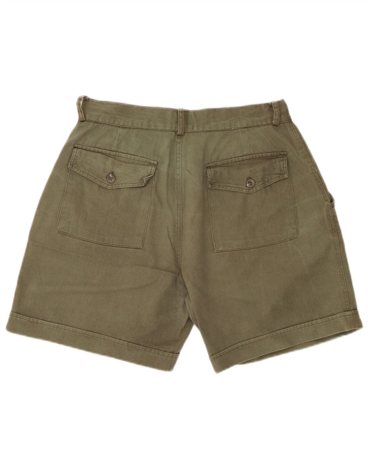 Shorts Chino feminino VINTAGE Pegged W28 algodão cáqui médio