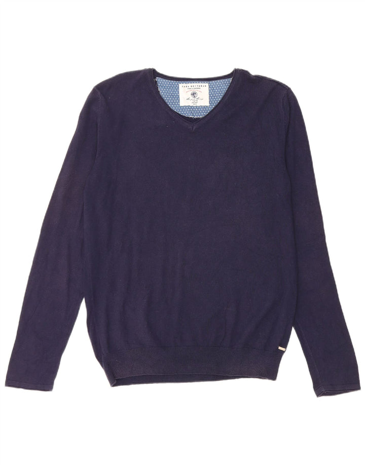 Suéter Zara Boys com decote em V 13-14 anos azul marinho