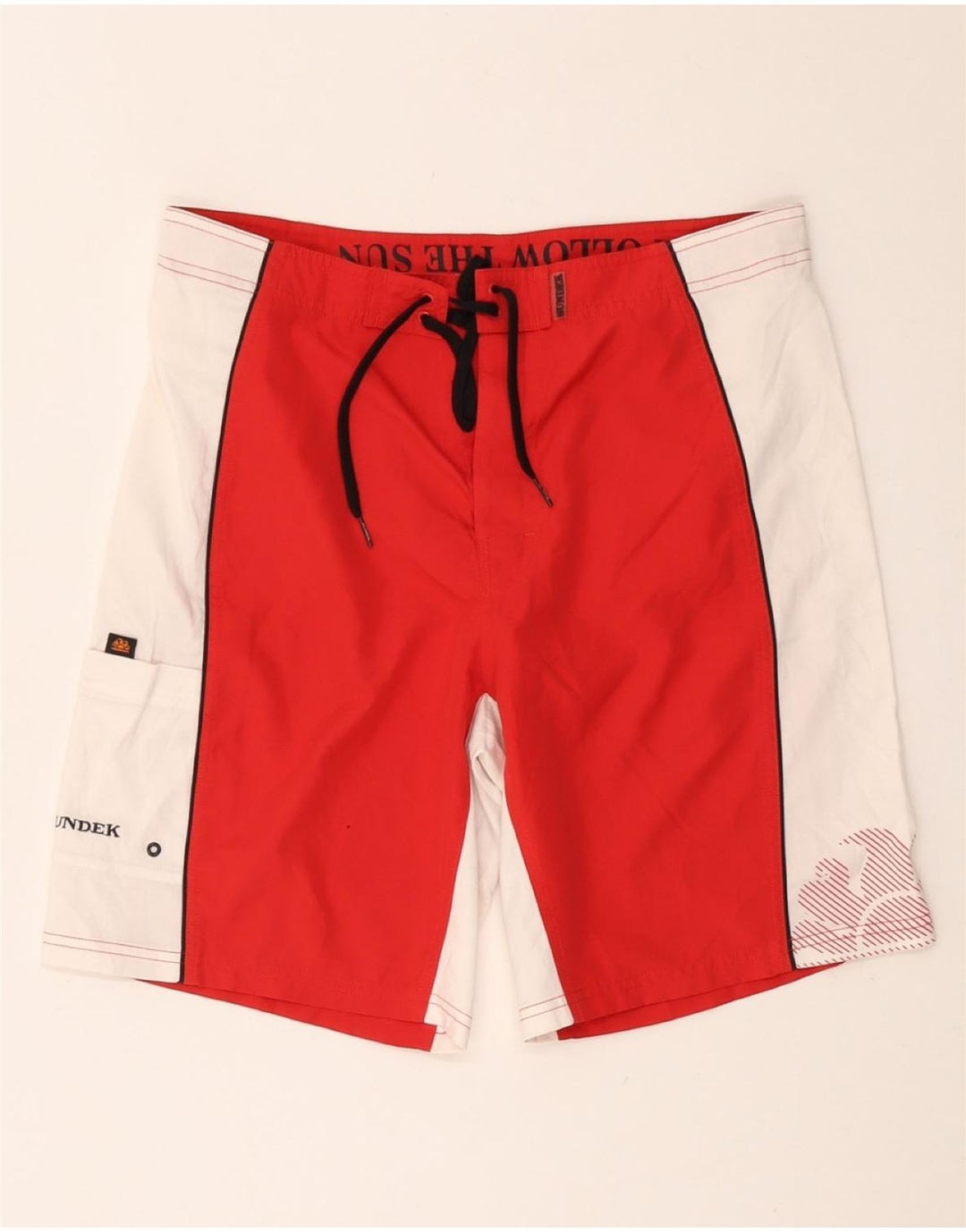 Shorts de natação masculino SUNDEK gráfico grande poliéster colorido vermelho