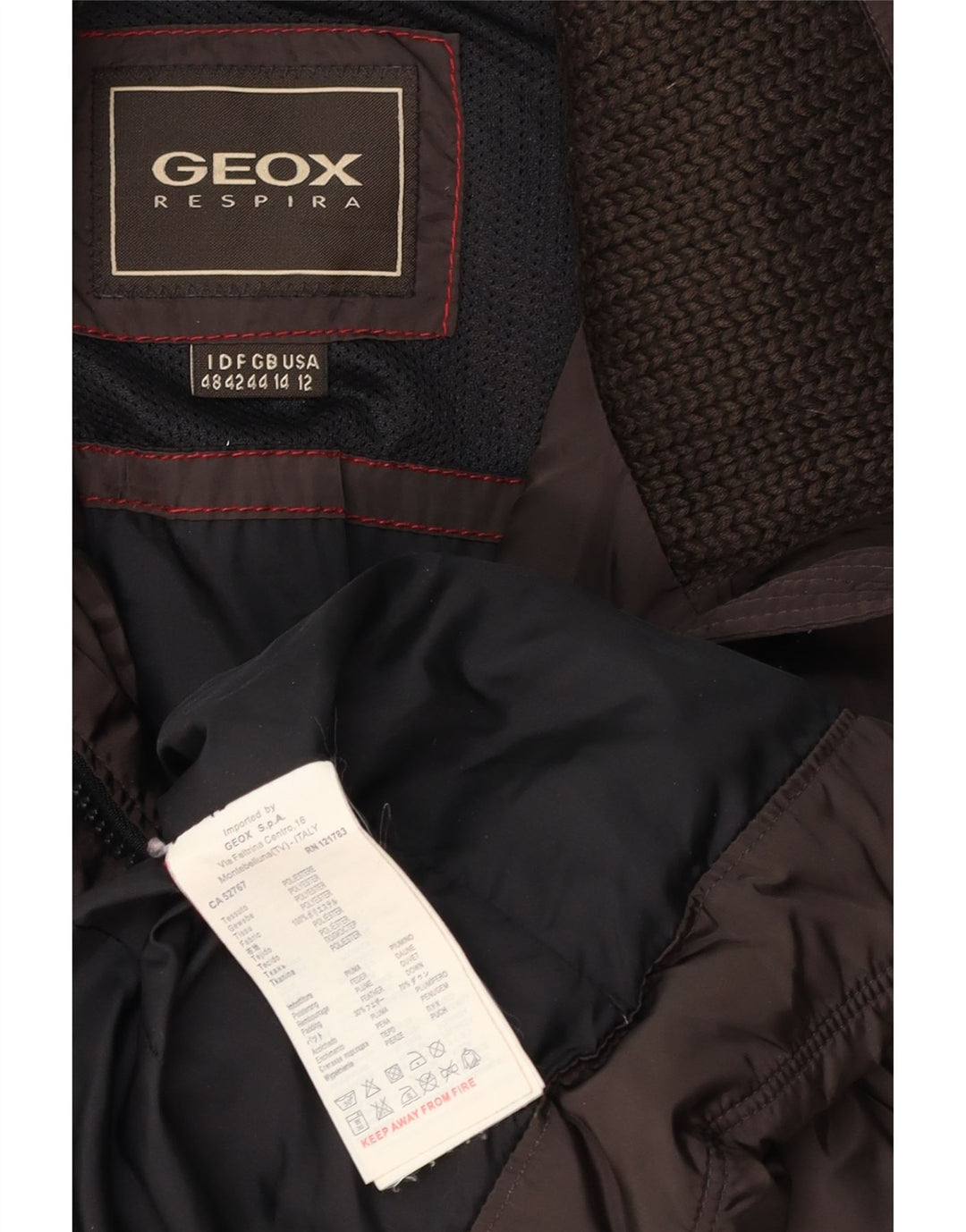 Jaqueta acolchoada feminina Geox UK 14 grande poliéster marrom